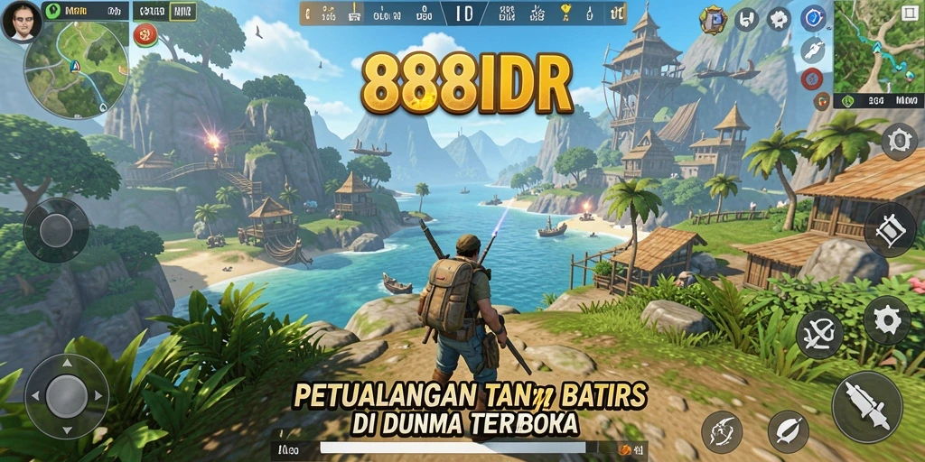 Tangkapan layar gameplay 888IDR menampilkan petualangan seru di dunia terbuka.