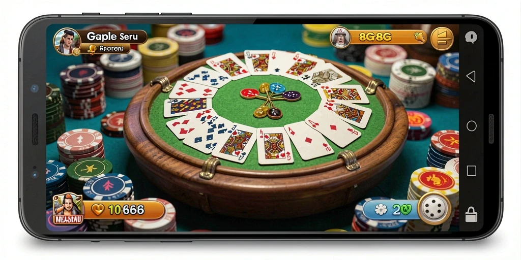 Tampilan gameplay seru dari 8G8G saat bermain Gaple.
