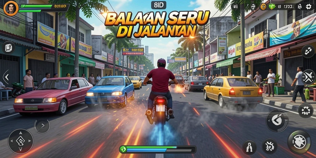 Tampilan gameplay Racing yang mendebarkan dan penuh aksi.