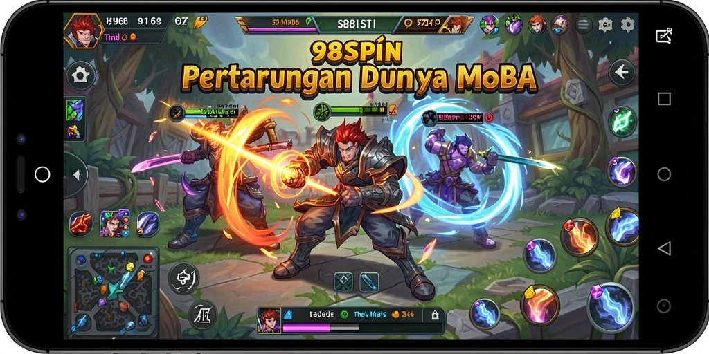 Tampilan gameplay seru di 98SPIN MOBA.