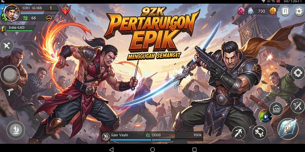 Gameplay pertarungan seru dalam 9ZK dengan karakter unik.
