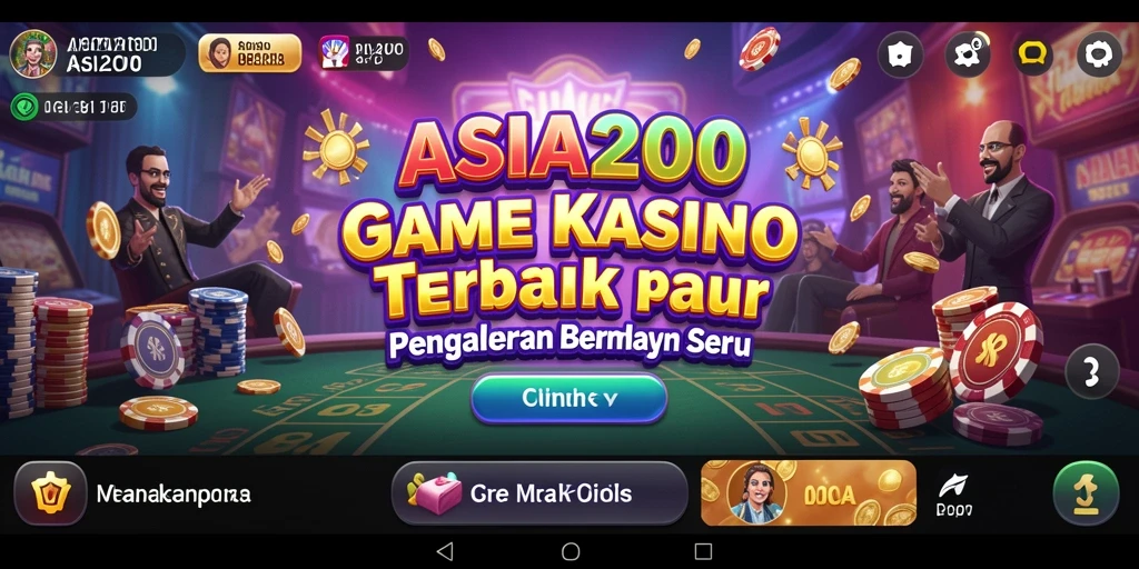 Screenshot utama ASIA200 menampilkan gameplay Kasino yang penuh aksi.