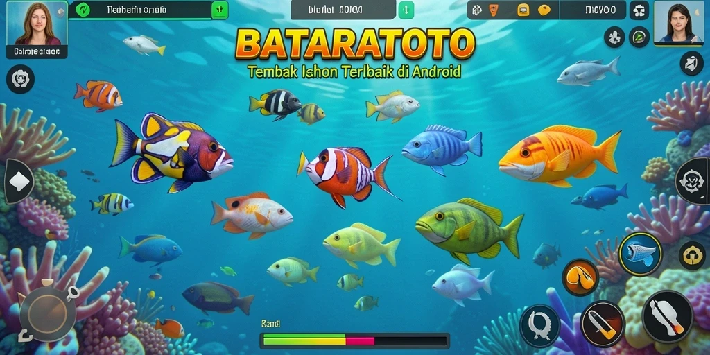 Screenshot menunjukkan aksi menembak ikan yang seru dalam BATARATOTO.