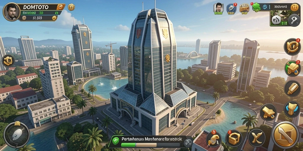 Tangkapan layar DOMTOTO menampilkan strategi Tower Defense yang mendebarkan.