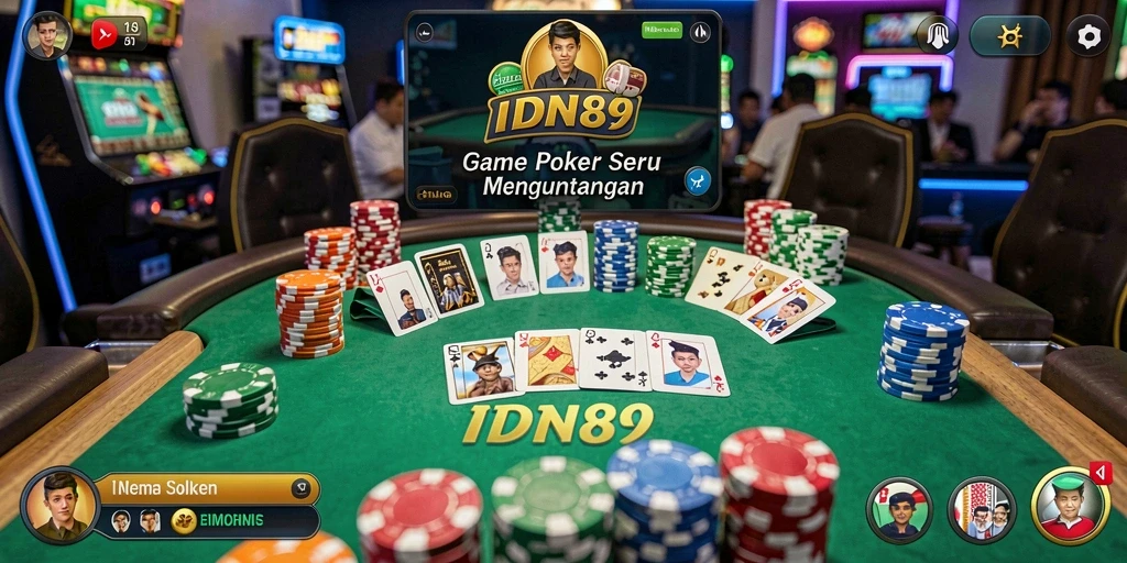 Screenshot gameplay IDN89 menampilkan serunya bermain poker.