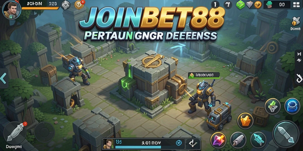 Gameplay seru dalam Tower Defense JOINBET88 dengan menara yang strategis.