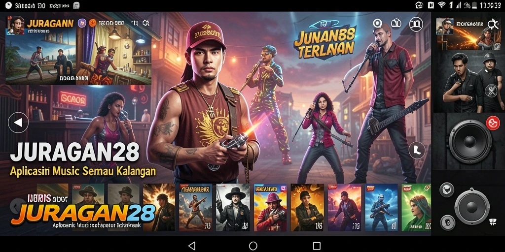 Tampilan menarik dari gameplay JURAGAN28 yang menggugah semangat musik.