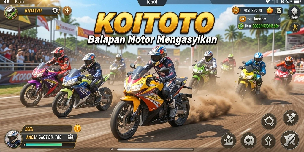 Gameplay seru balapan motor di KOITOTO yang mendebarkan.