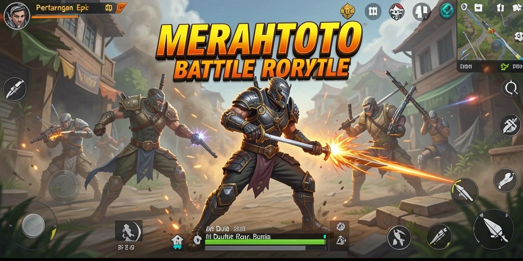 Gameplay seru di <strong>MERAHTOTO</strong> dengan pertarungan intens Battle Royale.