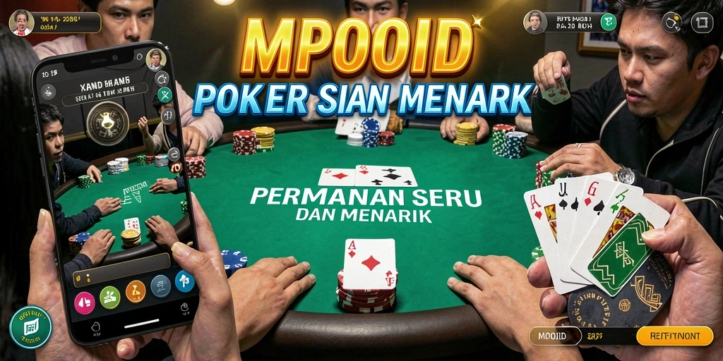 Tampilan gameplay MPOID dengan suasana poker yang mendebarkan.