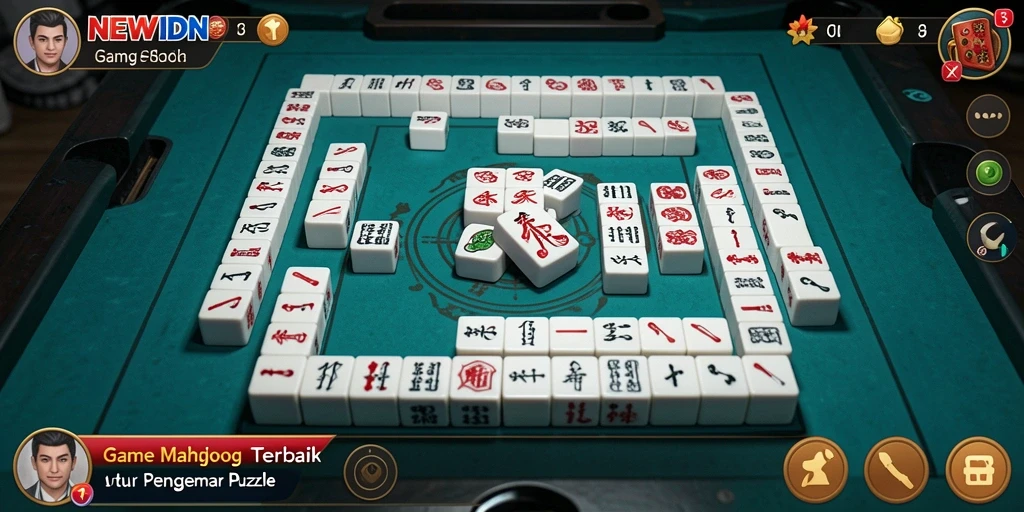 Tampilan gameplay <strong>NEWIDN</strong> menunjukkan keseruan bermain Mahjong yang menantang.