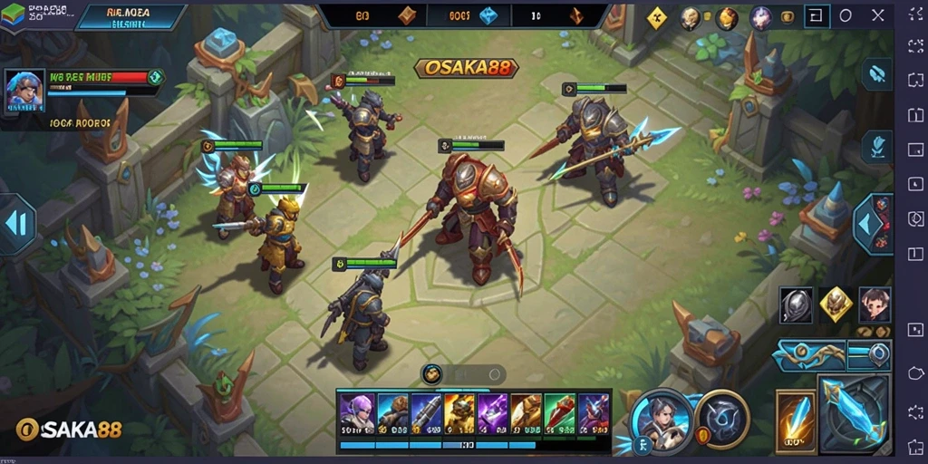 Gameplay seru OSAKA88 dengan aksi MOBA yang mendebarkan.
