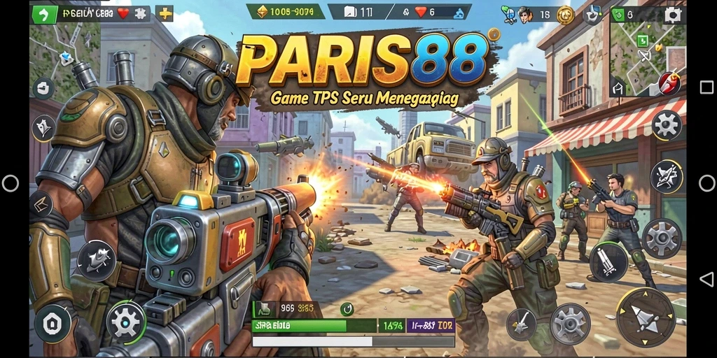 Tampilan gameplay seru dari PARIS88 dengan aksi tembak menembak.