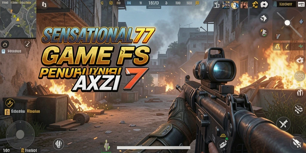 Screenshot SENSATIONAL77 menampilkan pertarungan intens dalam game FPS.