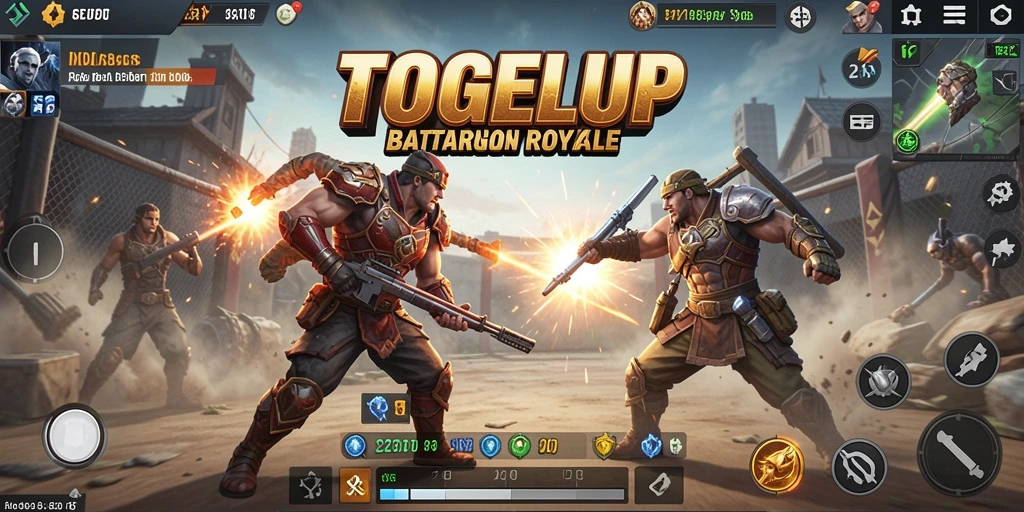 Tampilan gameplay seru dalam <strong>TOGELUP</strong> saat pertempuran intens Battle Royale.